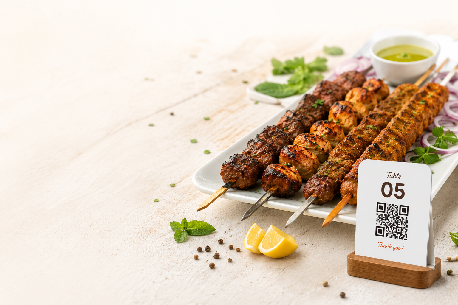 Charcoal grilled kababs