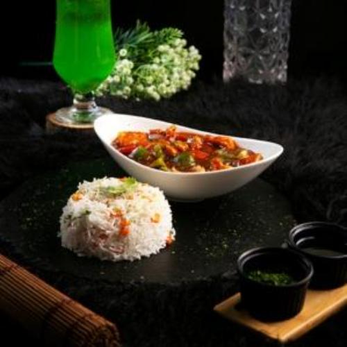 Chicken Shashlik With Fried Rice